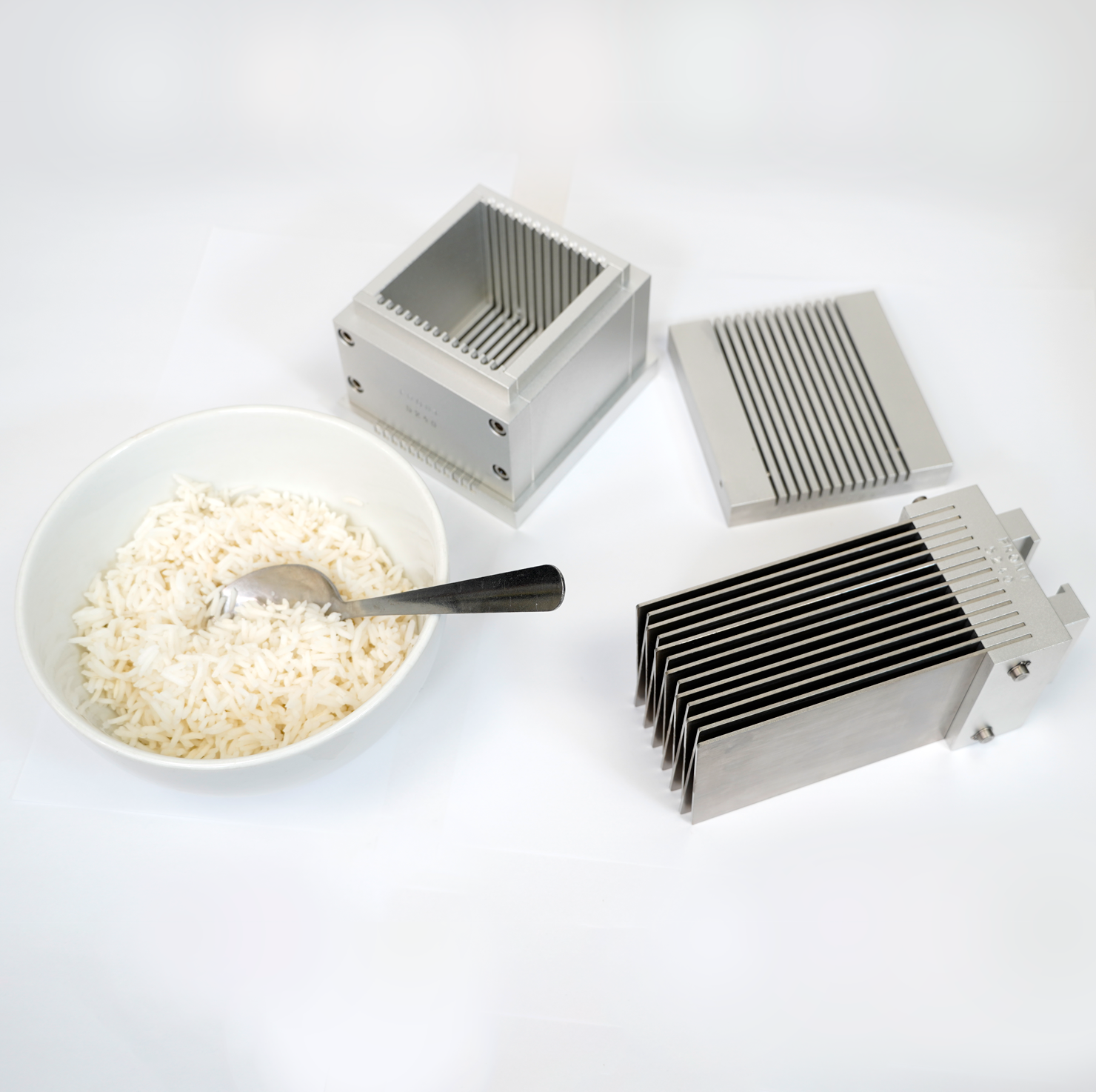 Rice batch sample and thin-blade shear cell fixture for firmness testing