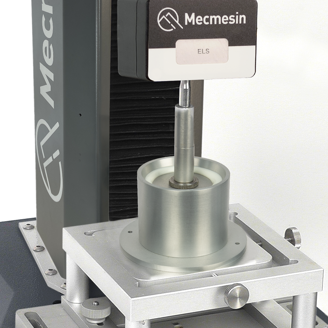 Yogurt consistency being tested with a back extrusion texture analysis fixture