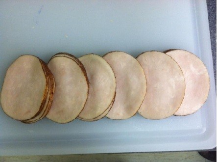 Deli meat slice samples