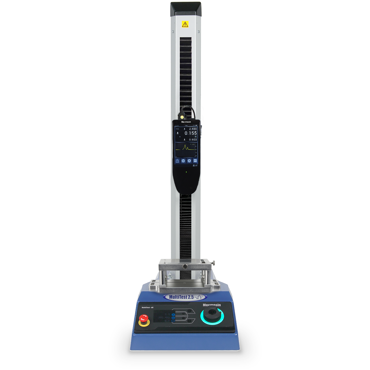 Product image of MultiTest-dV motorised texture analyzer with Touchscreen VFG Force Gauge for tension and compression testing by Mecmesin