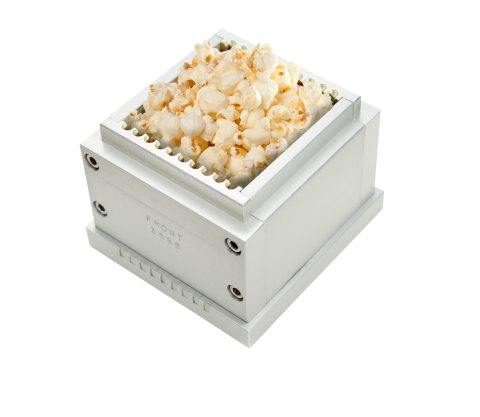 Popcorn sample in the shear cell container box