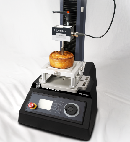 OmniTest texture analyzer performing the crust penetration test